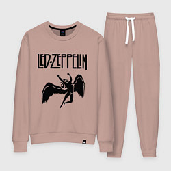 Костюм хлопковый женский Led Zeppelin, цвет: пыльно-розовый