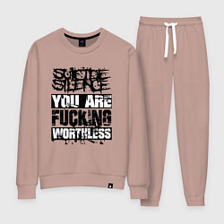 Костюм хлопковый женский Suicide Silence: You are Fucking, цвет: пыльно-розовый