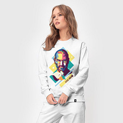 Костюм хлопковый женский Steve Jobs Art, цвет: белый — фото 2