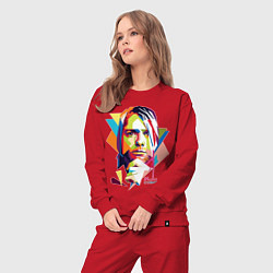 Костюм хлопковый женский Kurt Cobain: Colors, цвет: красный — фото 2