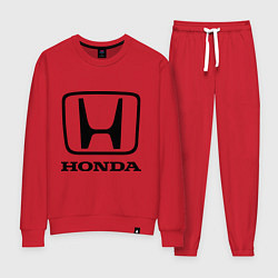 Костюм хлопковый женский Honda logo, цвет: красный