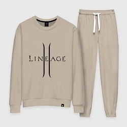 Костюм хлопковый женский Lineage logo, цвет: миндальный