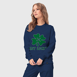 Костюм хлопковый женский Get lucky, цвет: тёмно-синий — фото 2