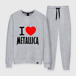 Костюм хлопковый женский I love Metallica, цвет: меланж
