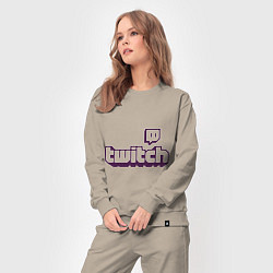 Костюм хлопковый женский Twitch Logo, цвет: миндальный — фото 2