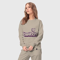 Костюм хлопковый женский Twitch Logo, цвет: миндальный — фото 2
