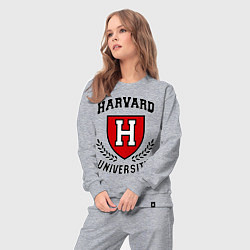 Костюм хлопковый женский Harvard University, цвет: меланж — фото 2