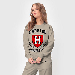 Костюм хлопковый женский Harvard University, цвет: миндальный — фото 2