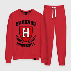 Костюм хлопковый женский Harvard University, цвет: красный