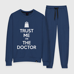 Костюм хлопковый женский Trust me Im the doctor, цвет: тёмно-синий