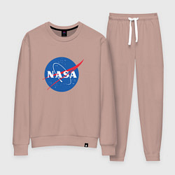 Костюм хлопковый женский NASA: Logo, цвет: пыльно-розовый