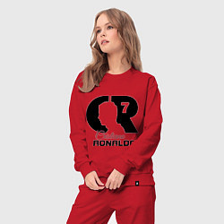 Костюм хлопковый женский CR Ronaldo 07, цвет: красный — фото 2