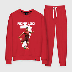 Костюм хлопковый женский Ronaldo 07, цвет: красный