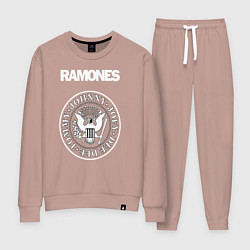 Костюм хлопковый женский Ramones, цвет: пыльно-розовый