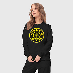 Костюм хлопковый женский Gold's Gym, цвет: черный — фото 2