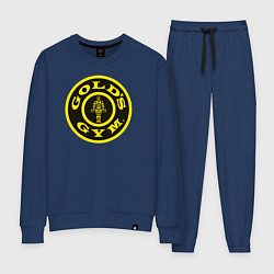 Костюм хлопковый женский Gold's Gym, цвет: тёмно-синий
