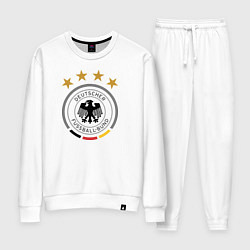 Костюм хлопковый женский Deutscher Fussball-Bund, цвет: белый
