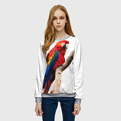 Свитшот женский Яркий попугай, цвет: 3D-меланж — фото 2