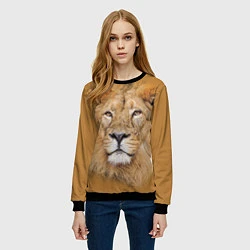 Свитшот женский Царский лев, цвет: 3D-черный — фото 2