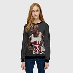 Свитшот женский Bulls 23: Jordan, цвет: 3D-черный — фото 2