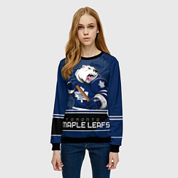 Свитшот женский Toronto Maple Leafs, цвет: 3D-черный — фото 2