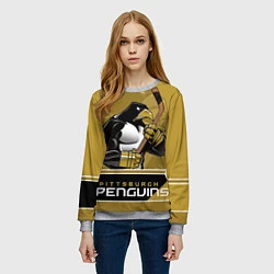 Свитшот женский Pittsburgh Penguins, цвет: 3D-меланж — фото 2