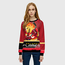 Свитшот женский Calgary Flames, цвет: 3D-черный — фото 2