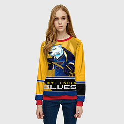 Свитшот женский St. Louis Blues, цвет: 3D-красный — фото 2