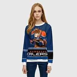 Свитшот женский Edmonton Oilers, цвет: 3D-белый — фото 2