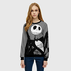 Свитшот женский Джек: повелитель тыкв, цвет: 3D-черный — фото 2