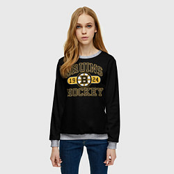 Свитшот женский Boston Bruins: Est.1924, цвет: 3D-меланж — фото 2