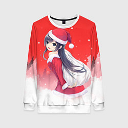 Свитшот женский Аниме-снегурочка, цвет: 3D-белый