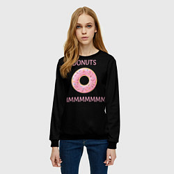 Свитшот женский Donuts, цвет: 3D-черный — фото 2