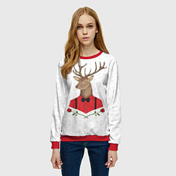 Свитшот женский Christmas Deer, цвет: 3D-красный — фото 2