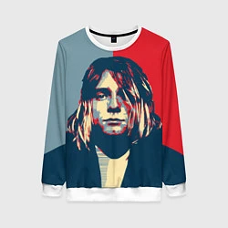 Свитшот женский Kurt Cobain, цвет: 3D-белый