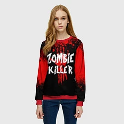 Свитшот женский Zombie Killer, цвет: 3D-красный — фото 2