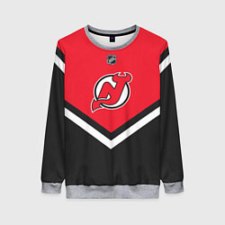 Свитшот женский NHL: New Jersey Devils, цвет: 3D-меланж