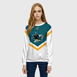 Свитшот женский NHL: San Jose Sharks, цвет: 3D-белый — фото 2