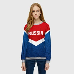 Свитшот женский Russia Team, цвет: 3D-меланж — фото 2