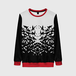 Свитшот женский Птичий вихрь, цвет: 3D-красный