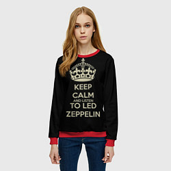 Свитшот женский Keep Calm & Led Zeppelin, цвет: 3D-красный — фото 2