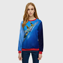 Свитшот женский Су 35, цвет: 3D-красный — фото 2