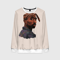 Свитшот женский Tupac Shakur, цвет: 3D-белый