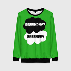 Свитшот женский Green Day Clouds, цвет: 3D-черный