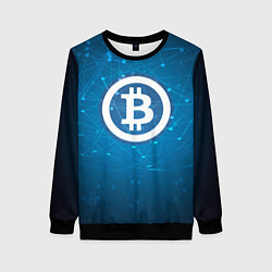 Свитшот женский Bitcoin Blue, цвет: 3D-черный