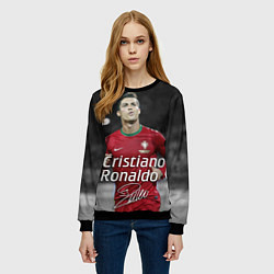 Свитшот женский Криштиану Роналду, цвет: 3D-черный — фото 2