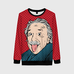 Свитшот женский Альберт Эйнштейн: Поп-арт, цвет: 3D-черный
