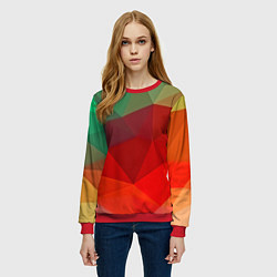 Свитшот женский Abstraction colorise, цвет: 3D-красный — фото 2