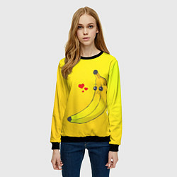 Свитшот женский Just Banana (Yellow), цвет: 3D-черный — фото 2