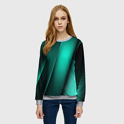 Свитшот женский Emerald lines, цвет: 3D-меланж — фото 2